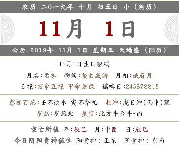 2019年陰歷十月初五黃歷日子如何？(圖文)