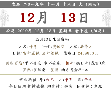 2019年陰歷十一月十八是什么日子？幾月幾號？(圖文)