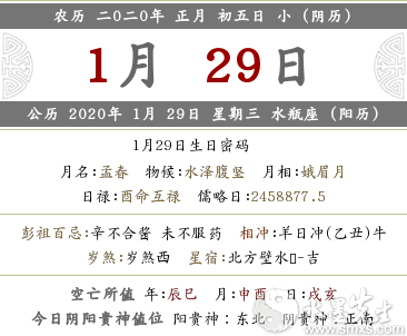 2020年正月初五黃歷宜忌卦象 日子屬于什么節？(圖文)