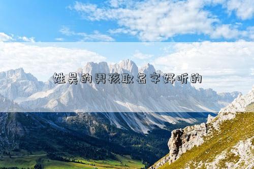 姓吳的男孩取名字好聽(tīng)的