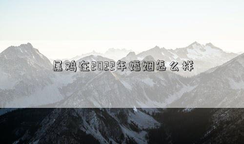 屬雞在2022年婚姻怎么樣