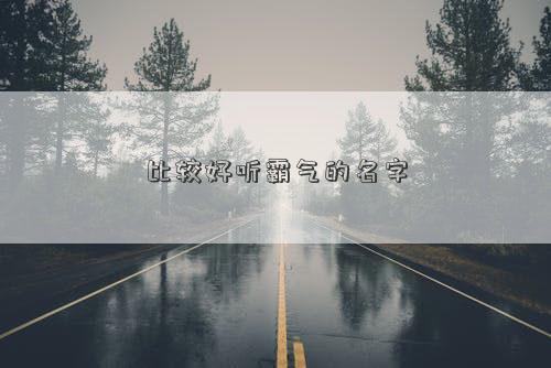 比較好聽霸氣的名字