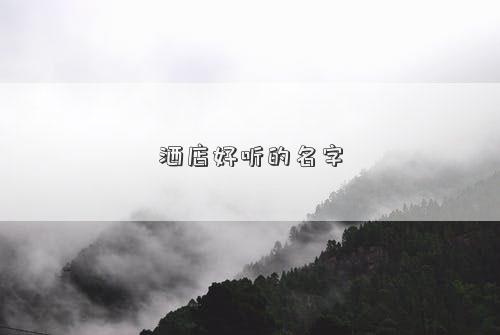 灑店好聽的名字